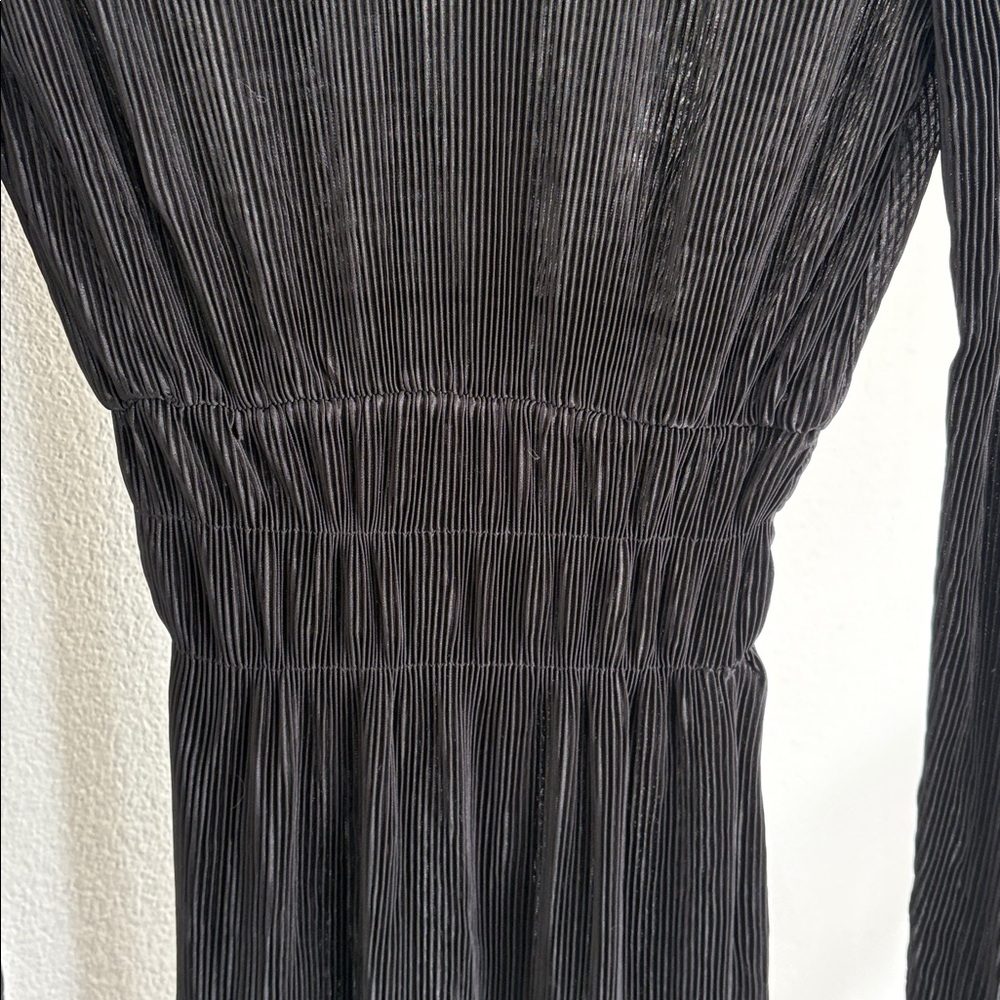 Zara Long Sleeve Black Ribbed Dress NWT Size S - Picture 2 of 4